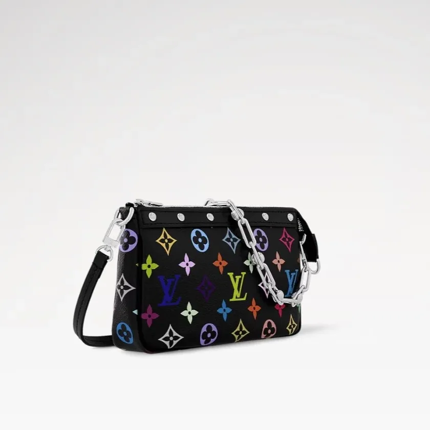 Louis Vuitton LV x TM Pochette Accessoires Shoulder Bag / Multicolor Monogram Canvas Gold Hardware