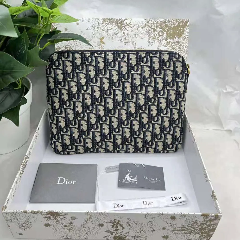 Dior Diortravel Travel Kit Blue Dior Oblique Jacquard for Women
