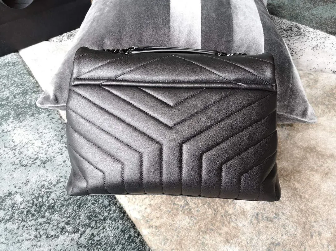 Saint Laurent Lou Lou Medium Chain Bag Black in YSL