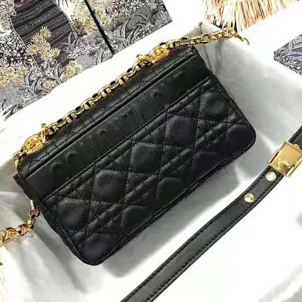 Dior Small Dior Caro Bag Lvory Supple Cannage Calfskin for Women in Black Dior Small Dior Caro Bag Lvory Supple Cannage Calfskin for Women in Black