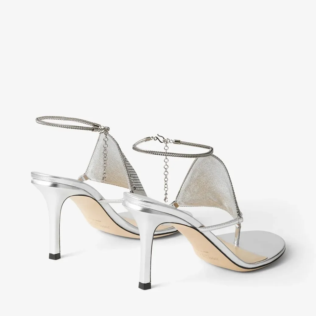 Jimmy Choo Metal Mesh Thong 85 Silver 2000THEMETALMESHMNA Jimmy Choo Metal Mesh Thong 85 Silver 2000THEMETALMESHMNA