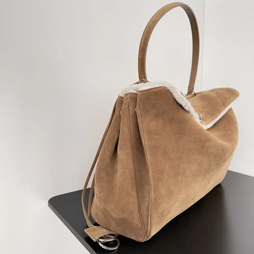 Balenciaga Rodeo Handbag Medium in Noce for Women in White Suede Calfskin Balenciaga Rodeo Handbag Medium in Noce for Women in White Suede Calfskin