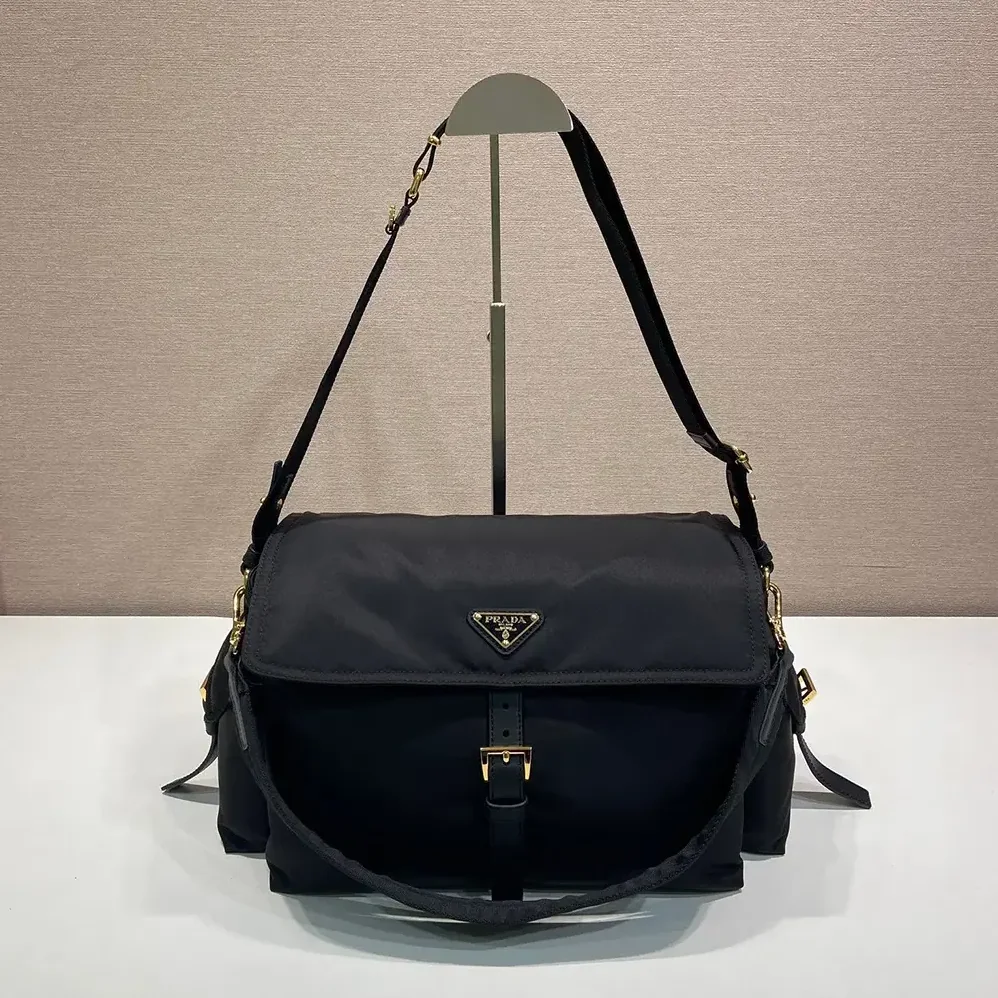 Prada Explore Medium Re-Nylon Shoulder Bag With Flap for Women Prada Explore Medium Re-Nylon Shoulder Bag With Flap for Women
