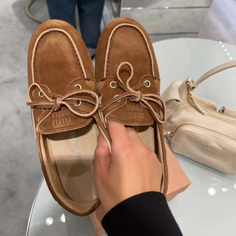 Miu Miu Unlined Bleached Leather Loafers for Women in Brown Miu Miu Unlined Bleached Leather Loafers for Women in Brown