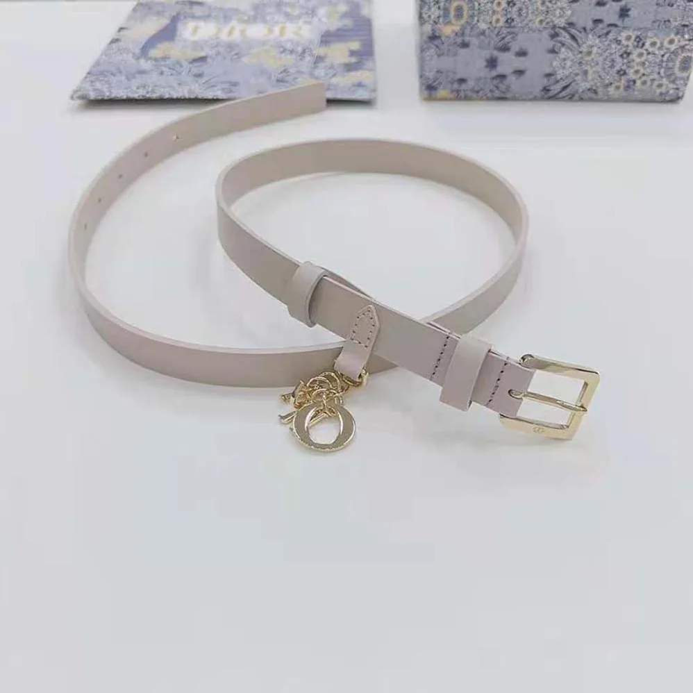Dior Miss Dior Belt White Smooth Calfskin 20 MM for Women