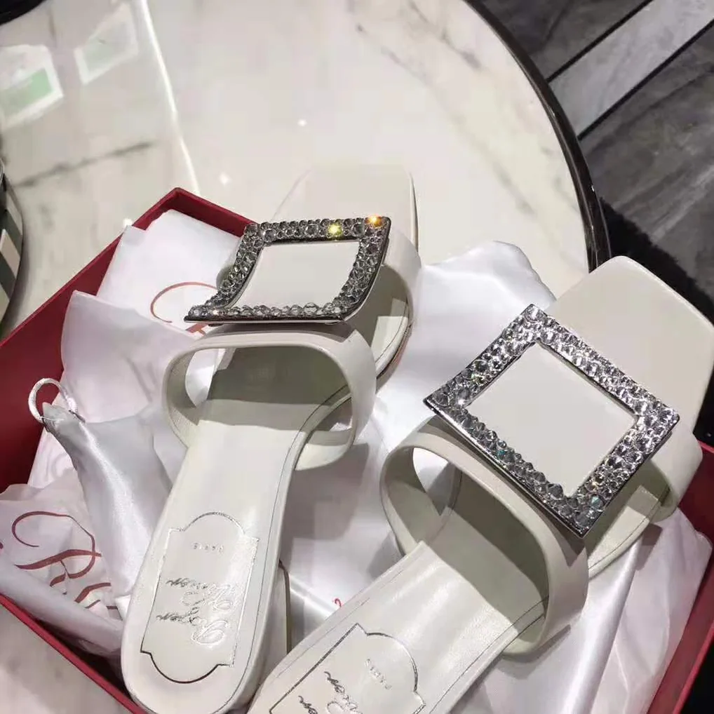 Roger Vivier Bikiviv' Strass Mules for Women in White Roger Vivier Bikiviv' Strass Mules for Women in White