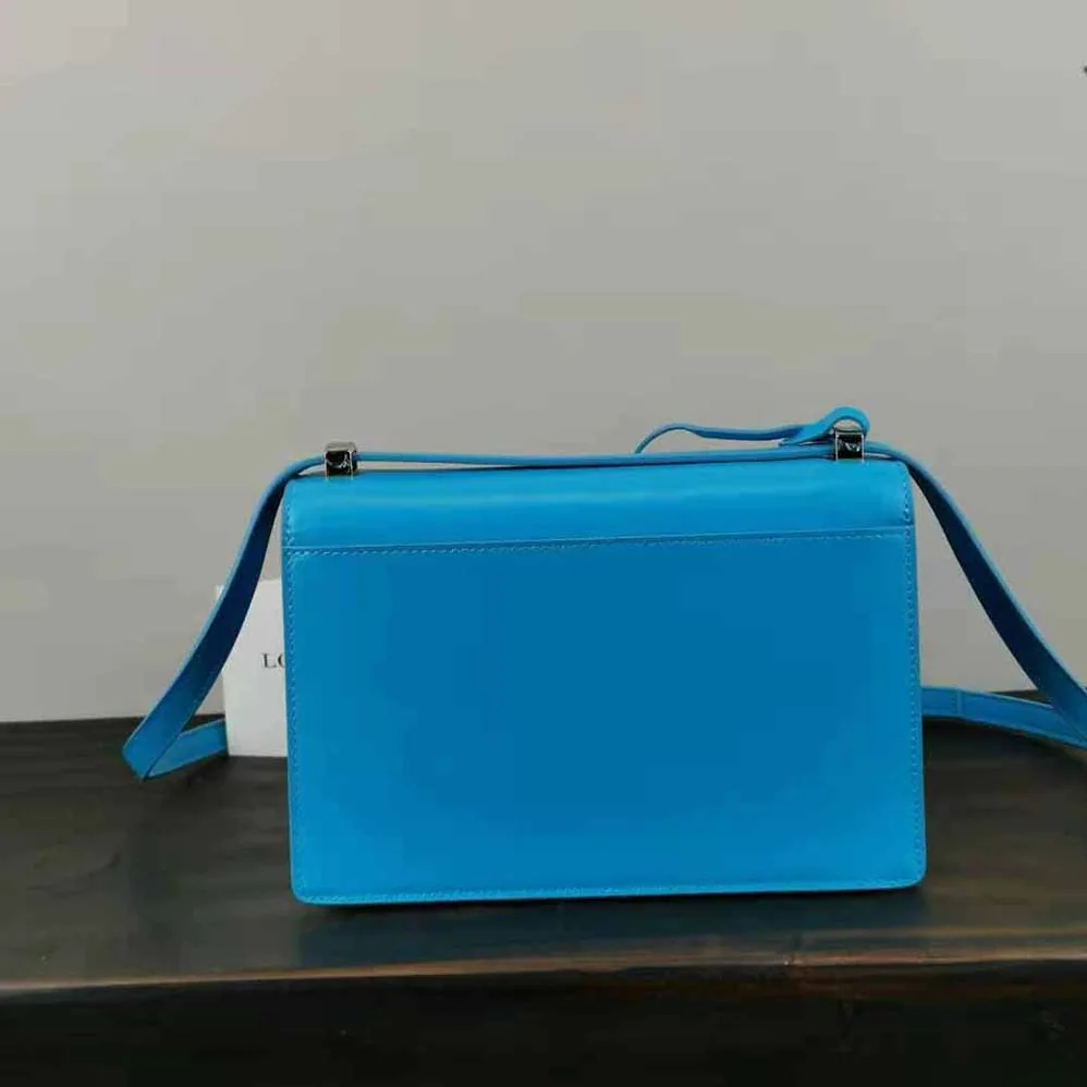 Loewe Barcelona Bag in Silk Calfskin for Women in Blue Loewe Barcelona Bag in Silk Calfskin for Women in Blue