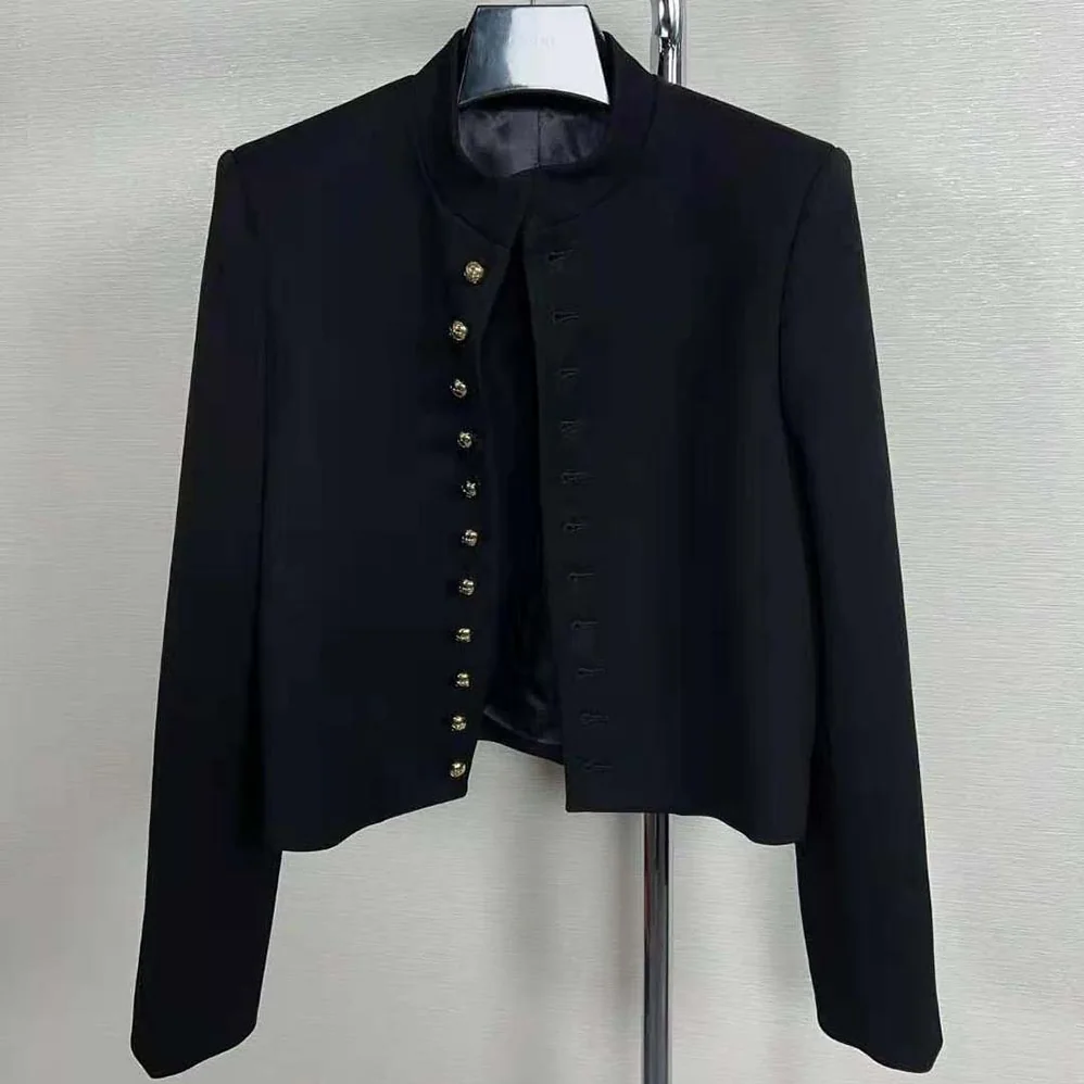 Celine Military Jacket in Wool Cloth for Women in Black Celine Military Jacket in Wool Cloth for Women in Black