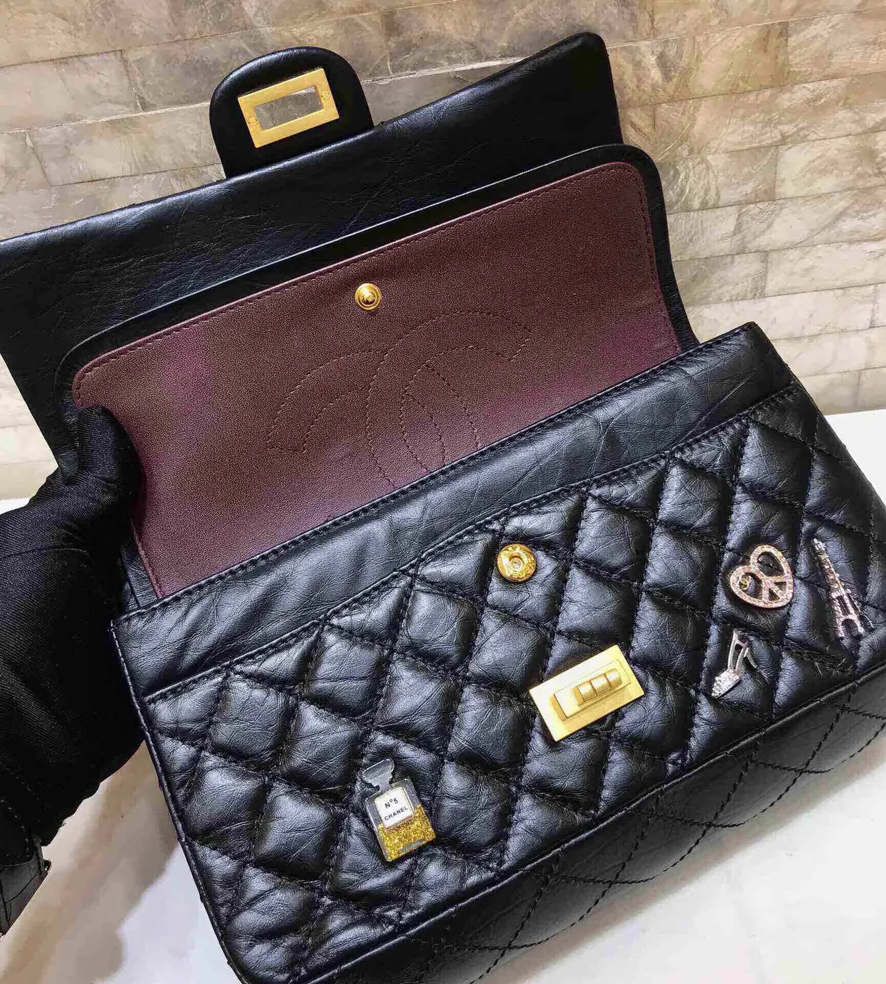 Chanel CC Lucky Charm Bag in Black Gold Hardware