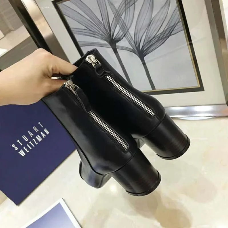 Stuart Weitzman Shoes The Zappa 50 Bootie 50mm Heel for Women in Black Stuart Weitzman Shoes The Zappa 50 Bootie 50mm Heel for Women in Black