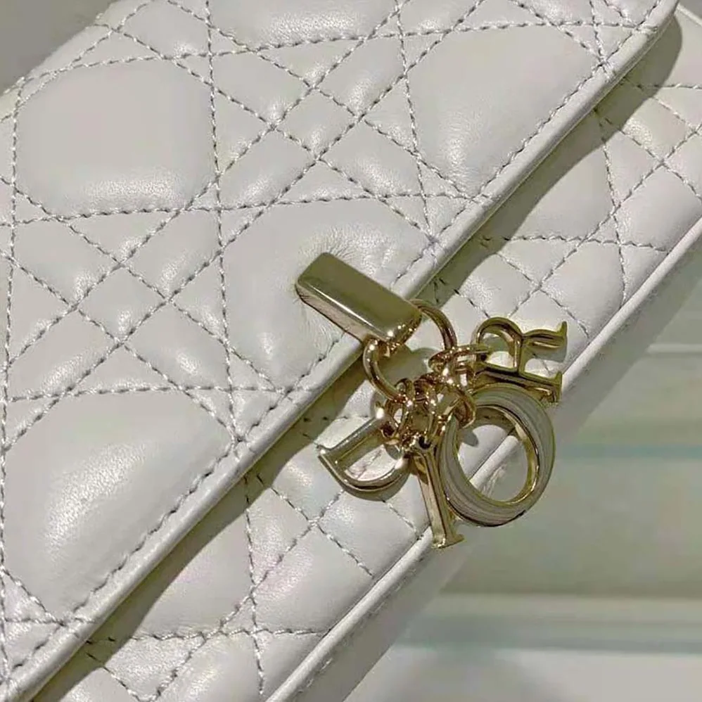 Dior Lady Dior Phone Pouch Latte Cannage Lambskin for Women Dior Lady Dior Phone Pouch Latte Cannage Lambskin for Women