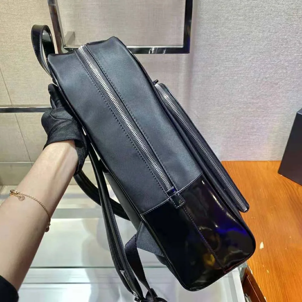 Prada Re-Nylon and Leather Backpack for Men in Black