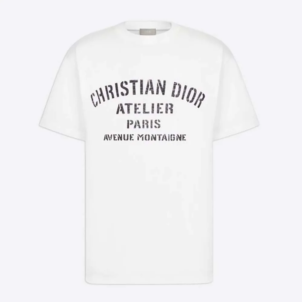 Dior Oversized Christian Dior Atelier T for Men in shirt White Cotton Jersey