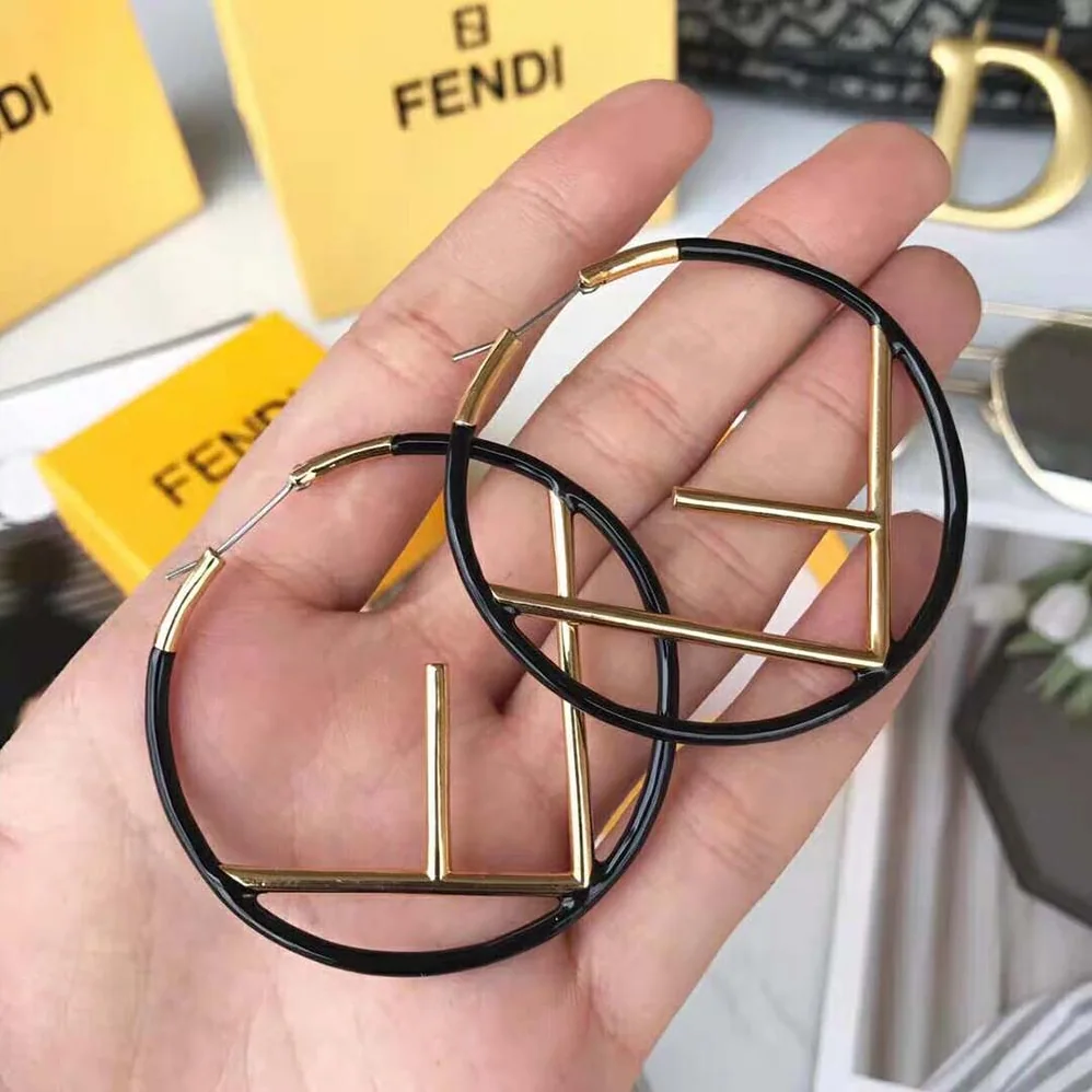 Fendi F is Fendi Earrings Gold Colored Earrings for Women in Black