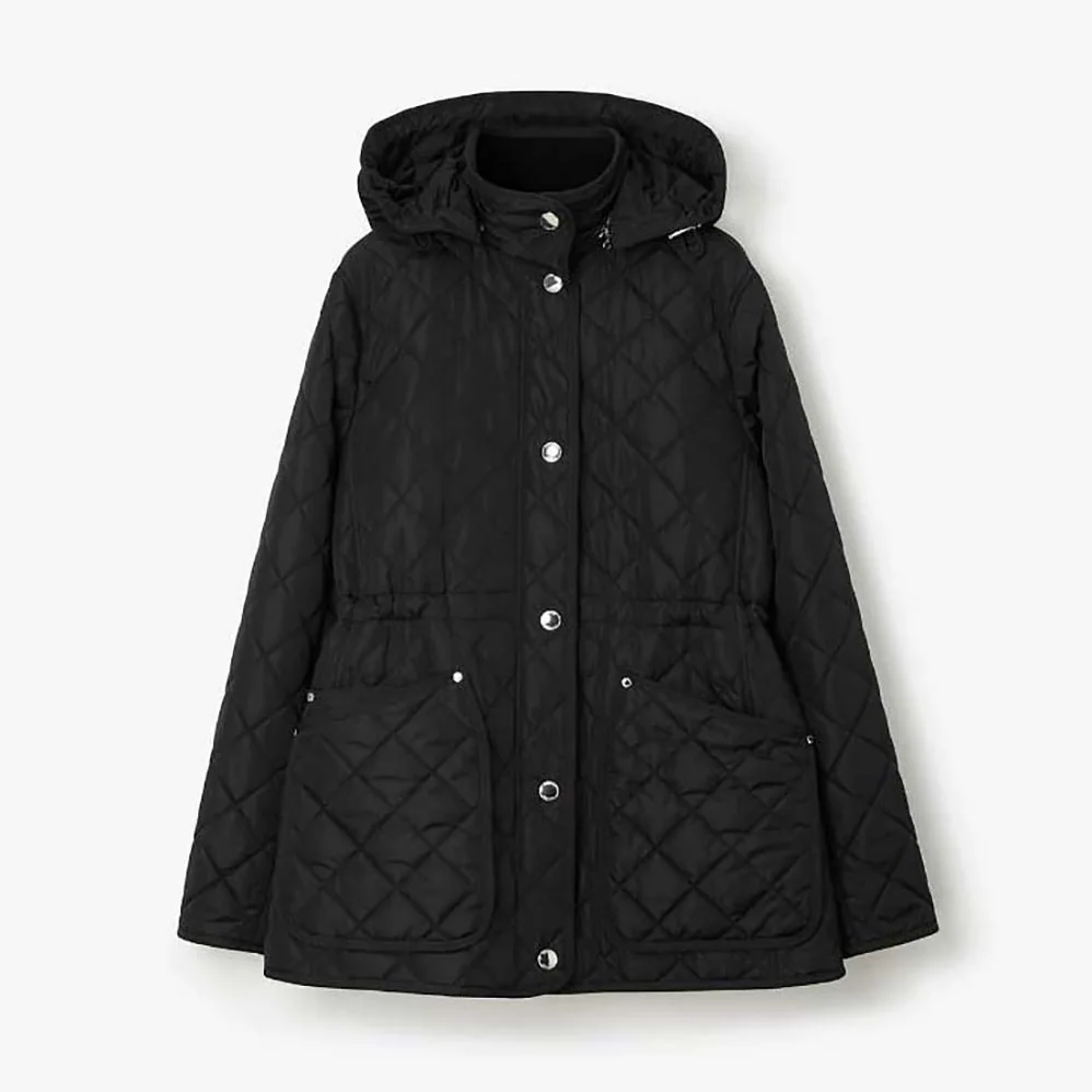 Burberry Diamond Quilted Nylon Jacket for Women in Black