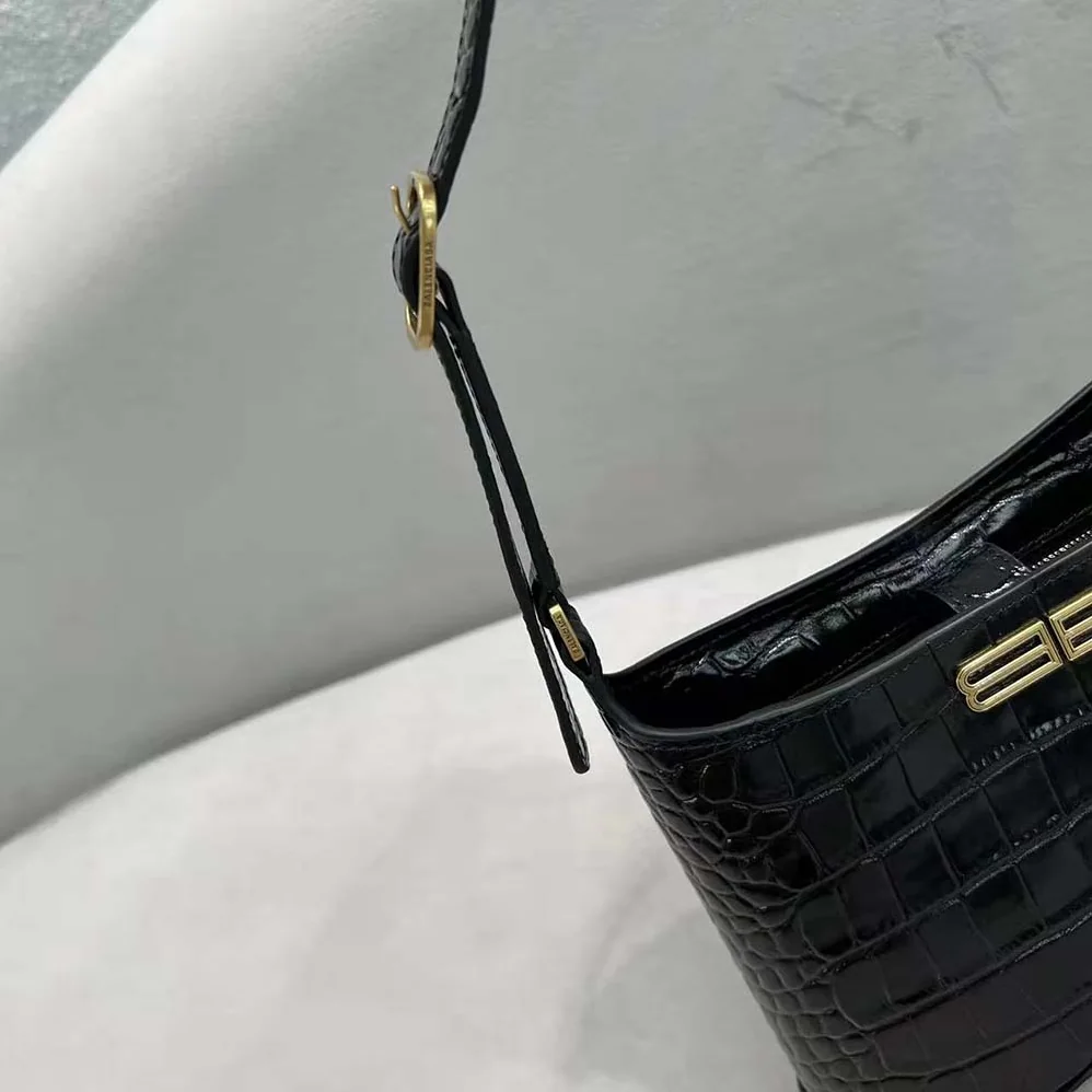Balenciaga XX Small Hobo Bag Crocodile Embossed in Black for Women Balenciaga XX Small Hobo Bag Crocodile Embossed in Black for Women