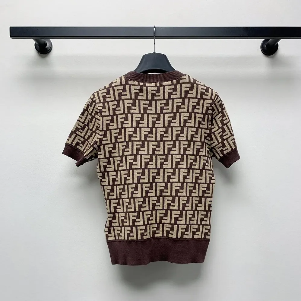 Fendi Sweater Brown FF Cotton for Women Fendi Sweater Brown FF Cotton for Women
