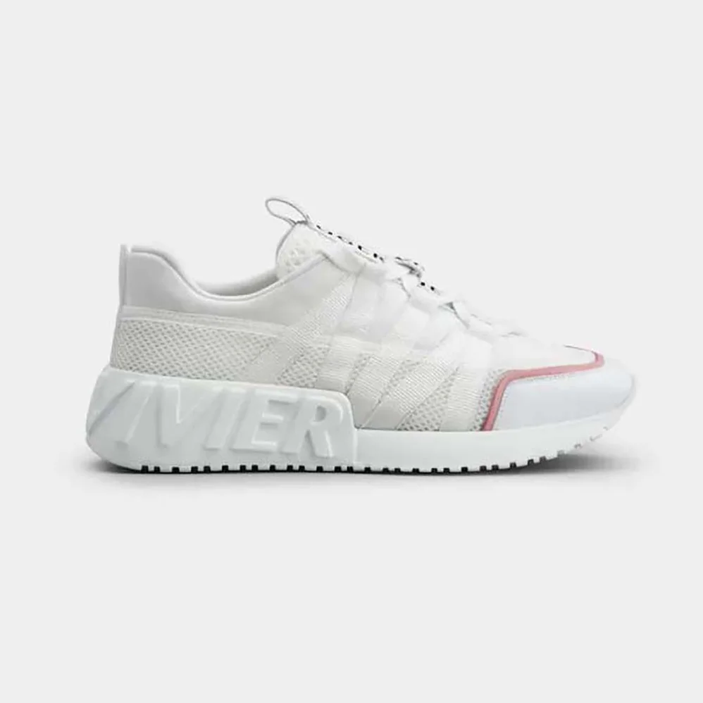 Roger Vivier Viv Go Lace Up Sneakers in Technical Fabrics for Women in White Roger Vivier Viv Go Lace Up Sneakers in Technical Fabrics for Women in White