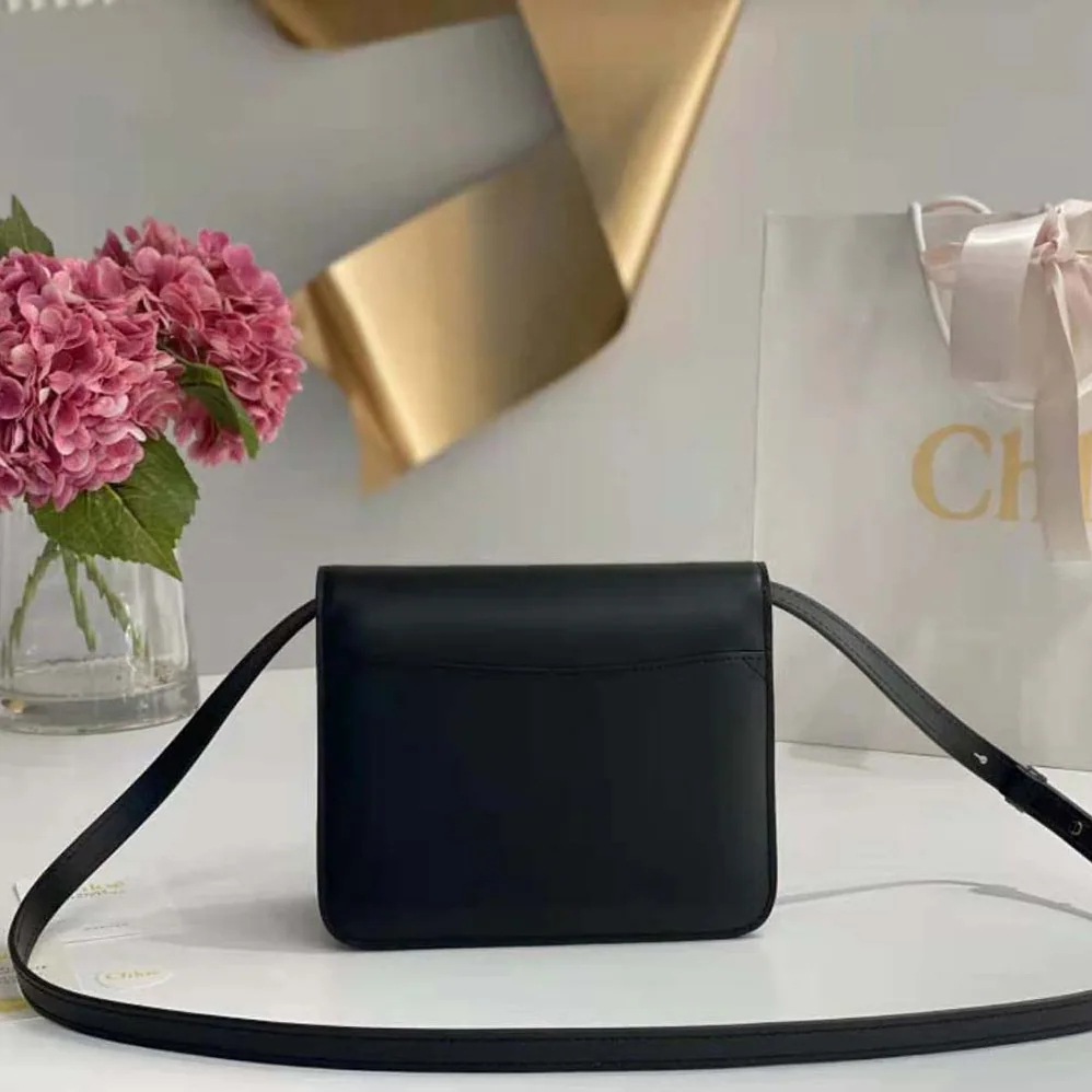 Chloe Kattie Cross-Body Bag in Shiny Calfskin for Women in Black