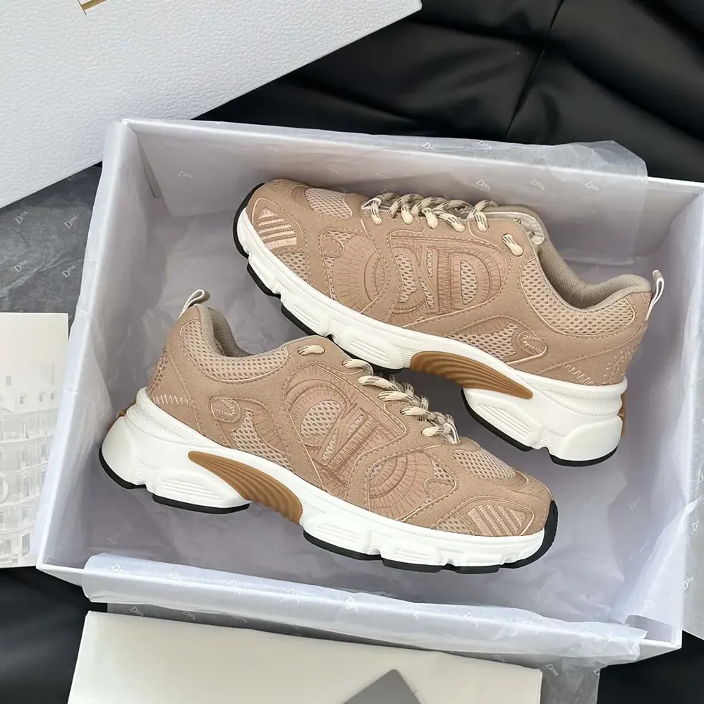 Dior Chrono Sneaker Nude Mesh and Suede Calfskin for Unisex Dior Chrono Sneaker Nude Mesh and Suede Calfskin for Unisex