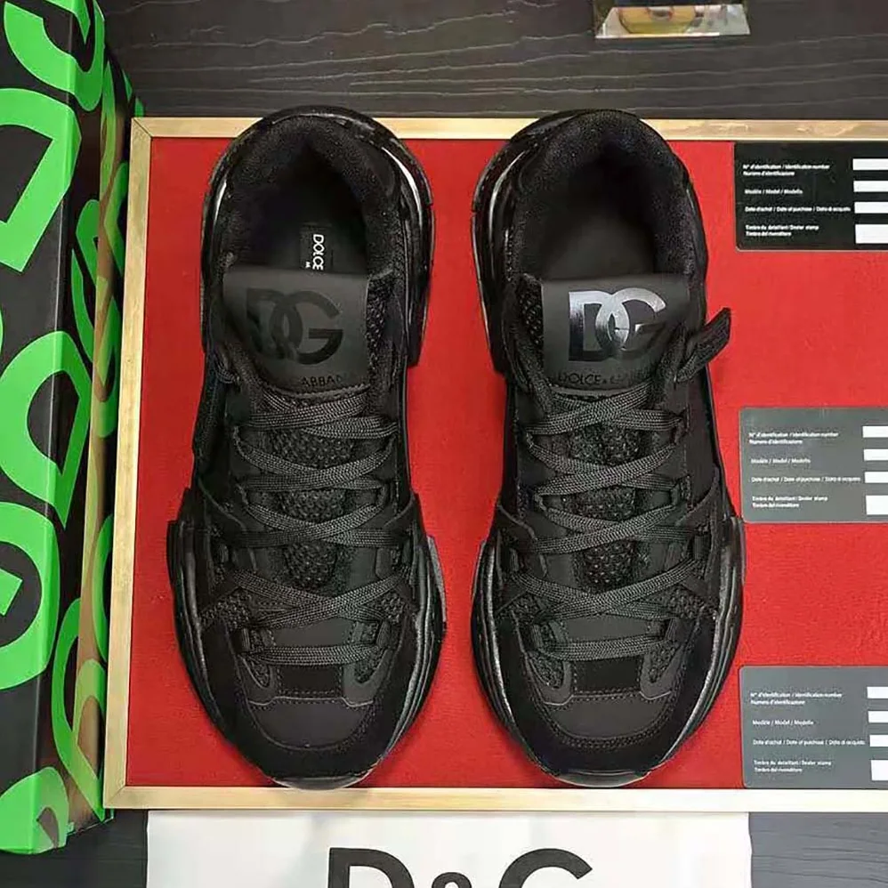 Dolce Gabbana D&G Mixed-Material Airmaster Sneakers for Unisex in Black Dolce Gabbana D&G Mixed-Material Airmaster Sneakers for Unisex in Black
