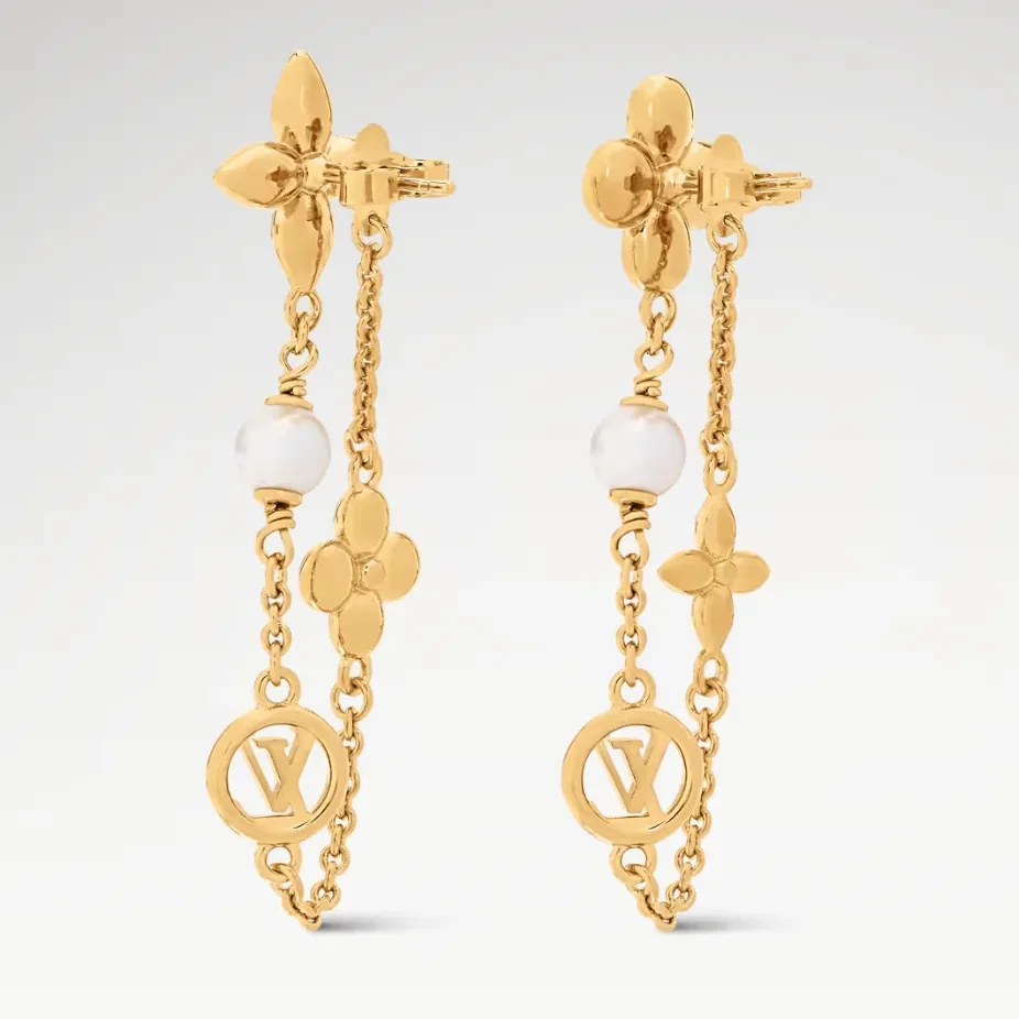 Louis Vuitton Pearl Constellations Earrings White Gold Hardware