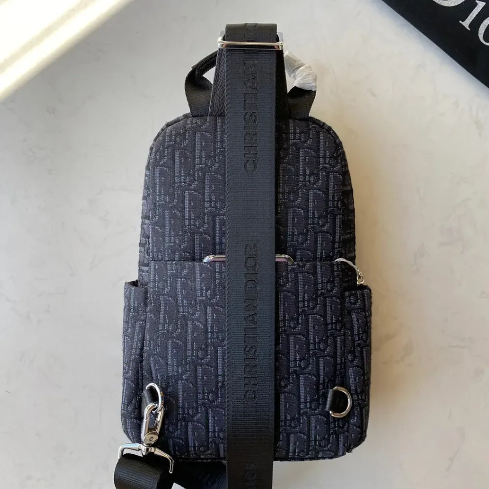 Dior Sling Bag Black Dior Oblique Jacquard for Men Dior Sling Bag Black Dior Oblique Jacquard for Men