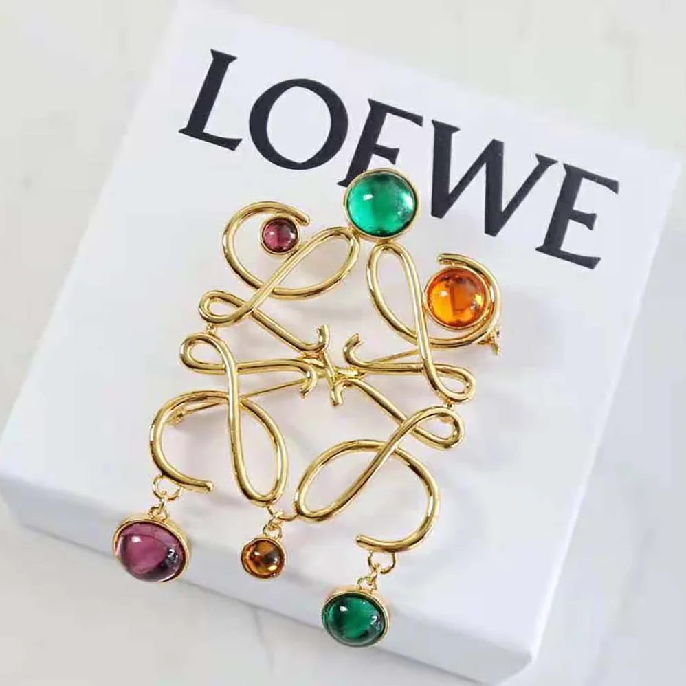 Loewe Small Anagram Brooch in Metal for Women