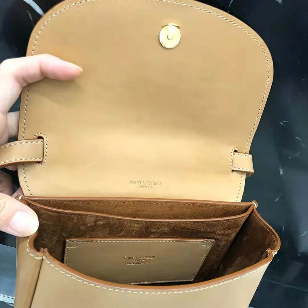 Saint Laurent YSL Kaia Small Satchel in Smooth Vintage Leather for Women in Brown