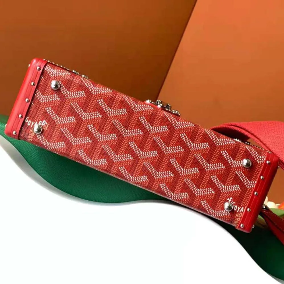 Goyard Cassette Trunk Bag in Goyardine Canvas & Clamecy Cowhide for Women in Red