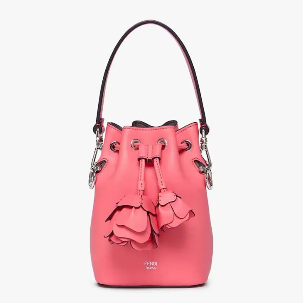 Fendi Mon Tresor Pink Leather Mini-bag with 3D Roses for Women