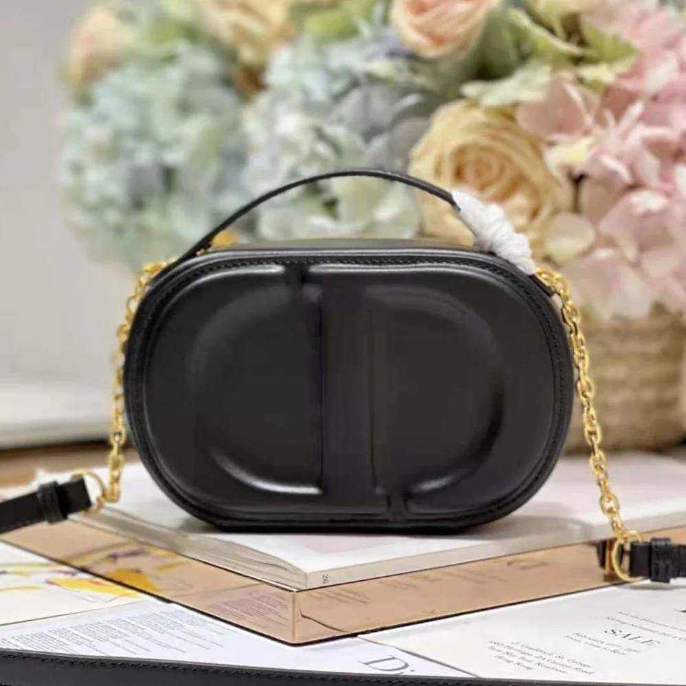 Dior CD Signature Oval Camera Bag Black Calfskin with Embossed CD Signature for Women Dior CD Signature Oval Camera Bag Black Calfskin with Embossed CD Signature for Women