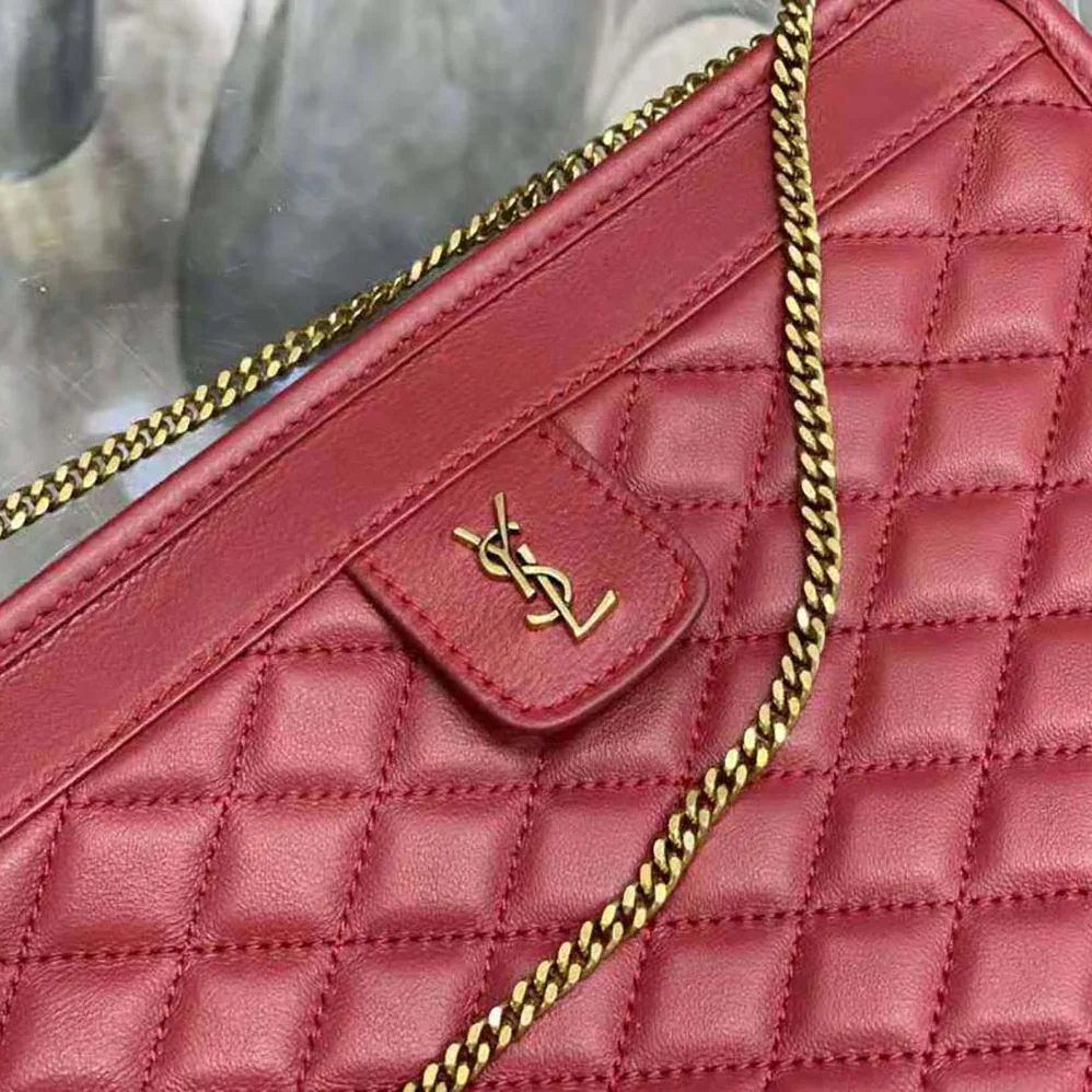 Saint Laurent YSL Victoire Baby Clutch in Leather for Women in Red