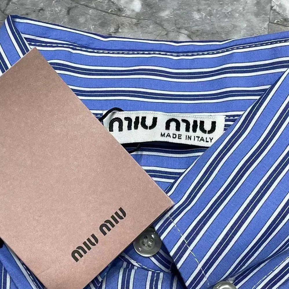 Miu Miu Poplin Shirt with Embroidered Logo for Women