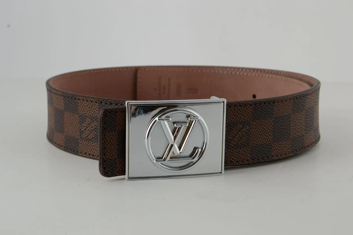 Brown Damier SiAmazinger Buckle Leather Belt