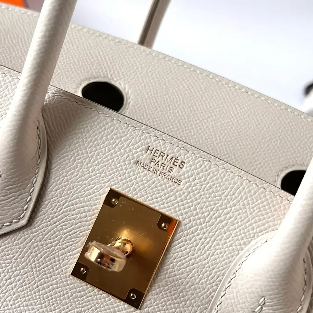 Hermes Birkin 30 Bag in Epsom Leather with Gold Hardware in White/Gold Hermes Birkin 30 Bag in Epsom Leather with Gold Hardware in White/Gold