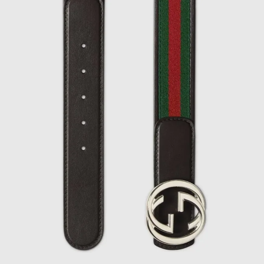 Gucci Reversible Belt With Interlocking G Buckle Green in Red Gucci Reversible Belt With Interlocking G Buckle Green in Red