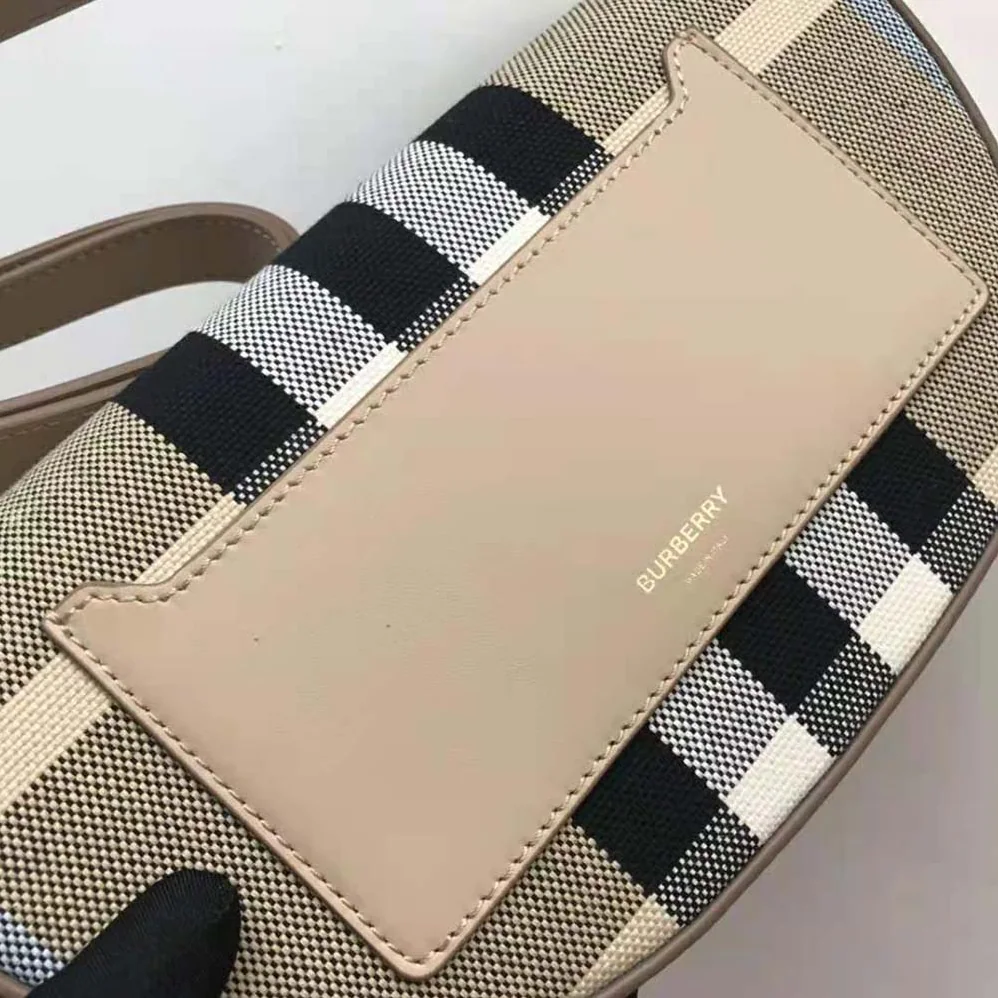 Burberry Small Check Canvas and Leather Olympia Bag for Women