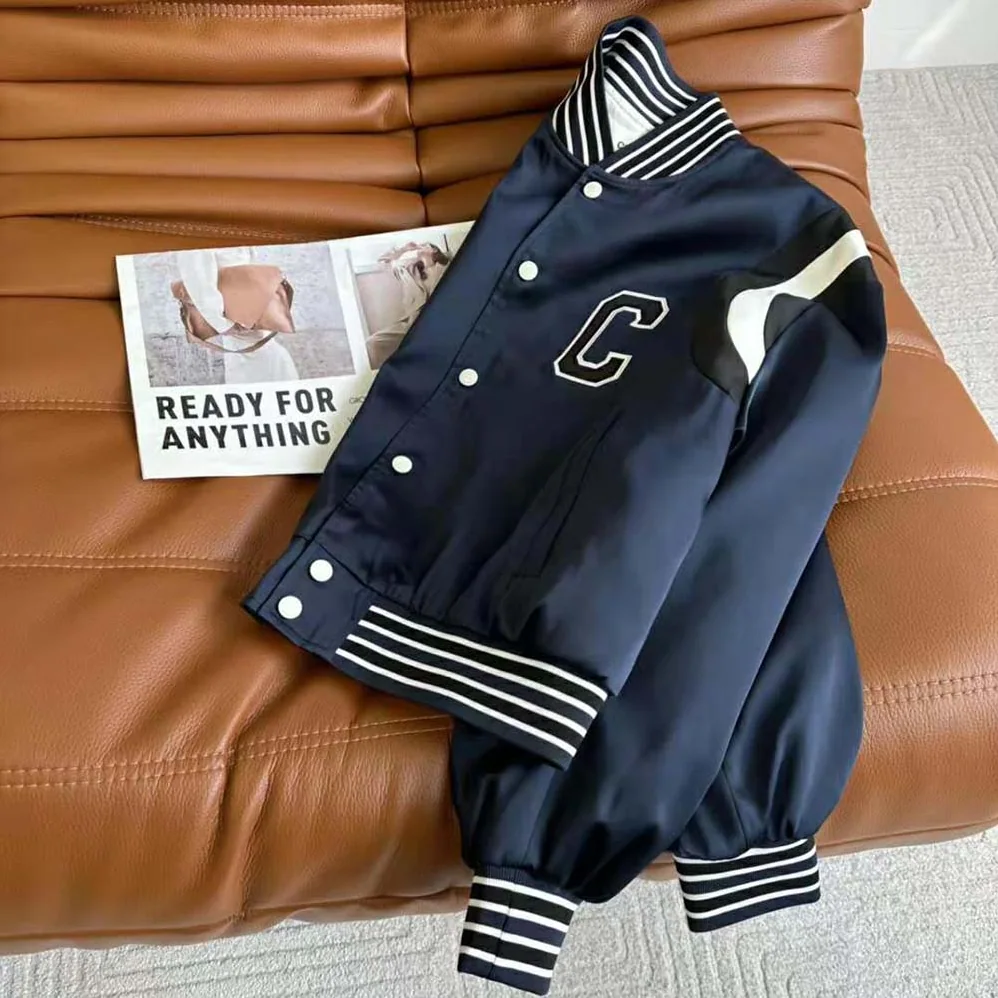 Celine Cropped Bomber Jacket in Thick Satin for Women Celine Cropped Bomber Jacket in Thick Satin for Women