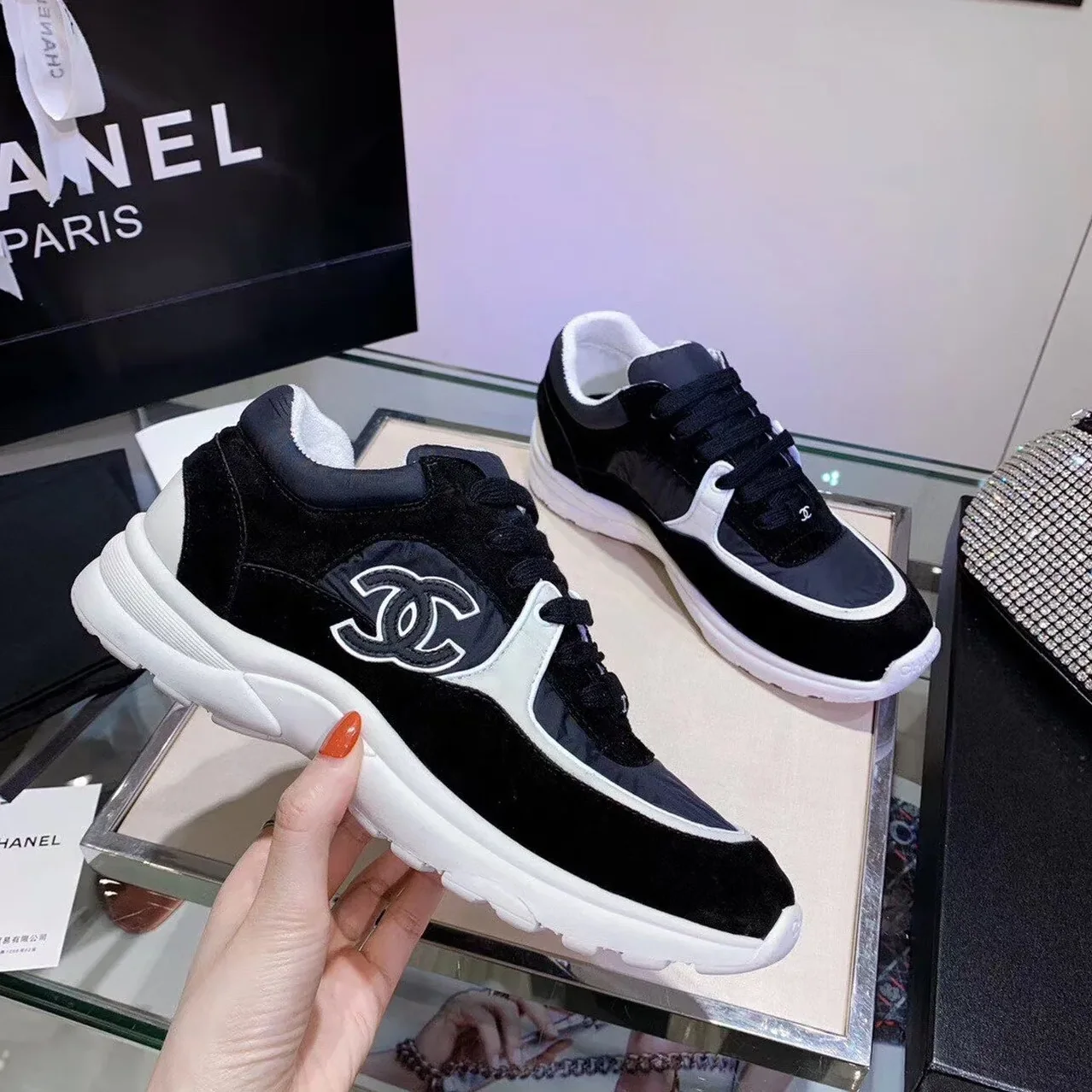 Chanel Sneakers Black/White , Shoes for Women