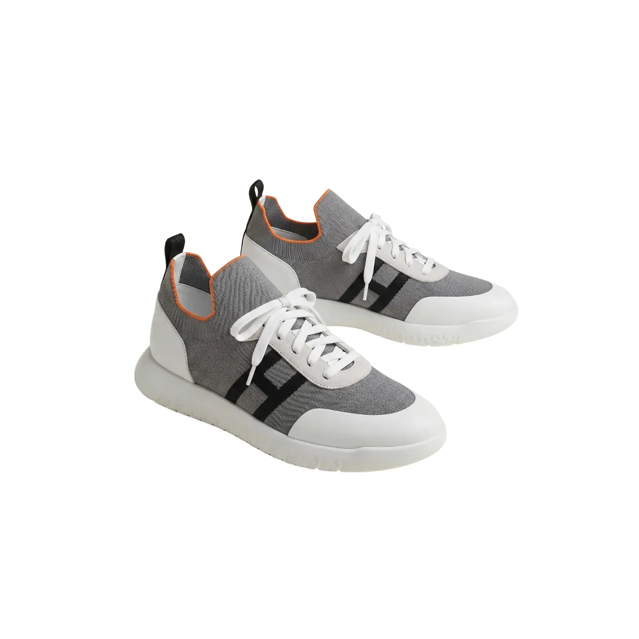 Hermes Depart Sneakers Grey in White Hermes Depart Sneakers Grey in White