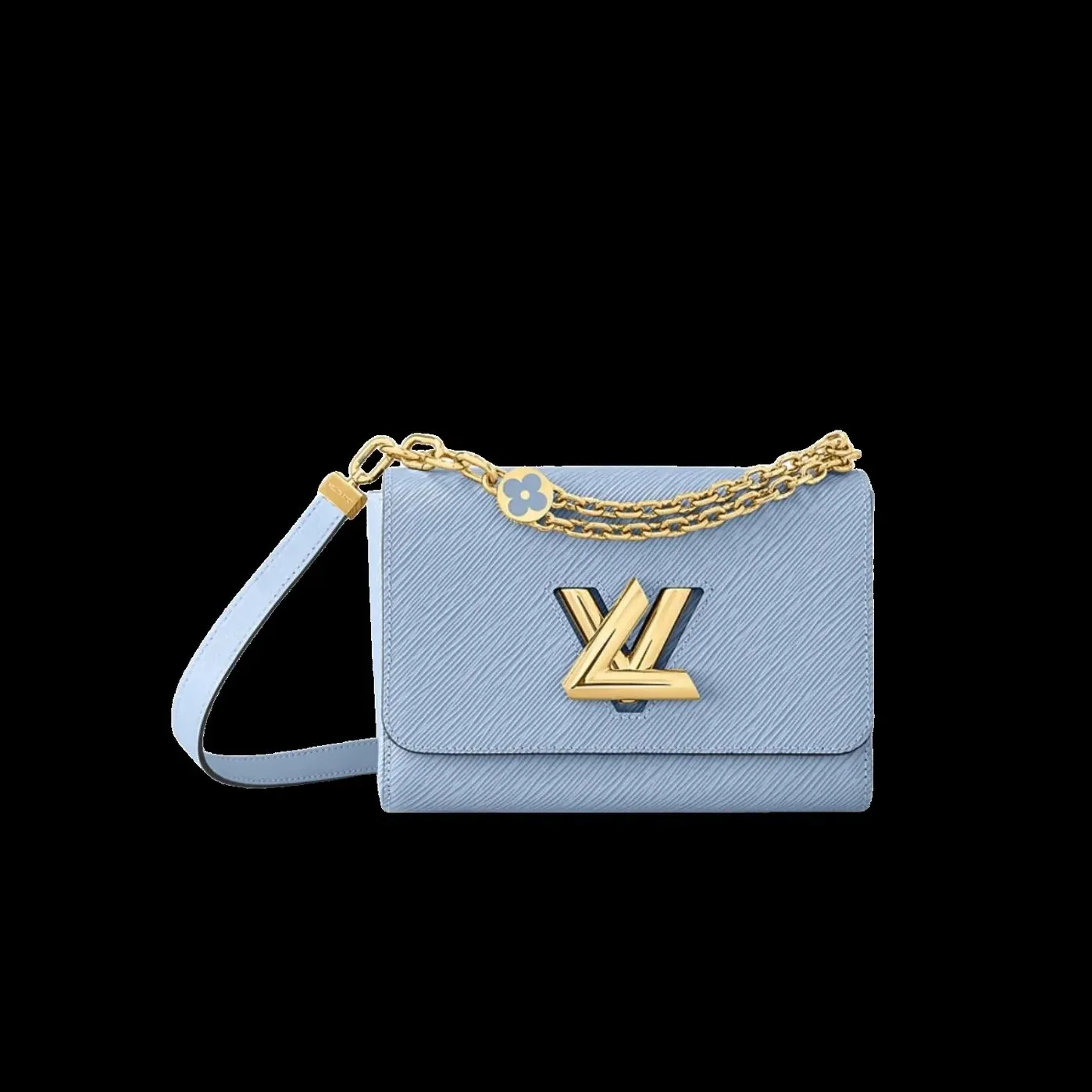Louis Vuitton Twist MM Monogram Flower Bleu Nuage Blue Louis Vuitton Twist MM Monogram Flower Bleu Nuage Blue