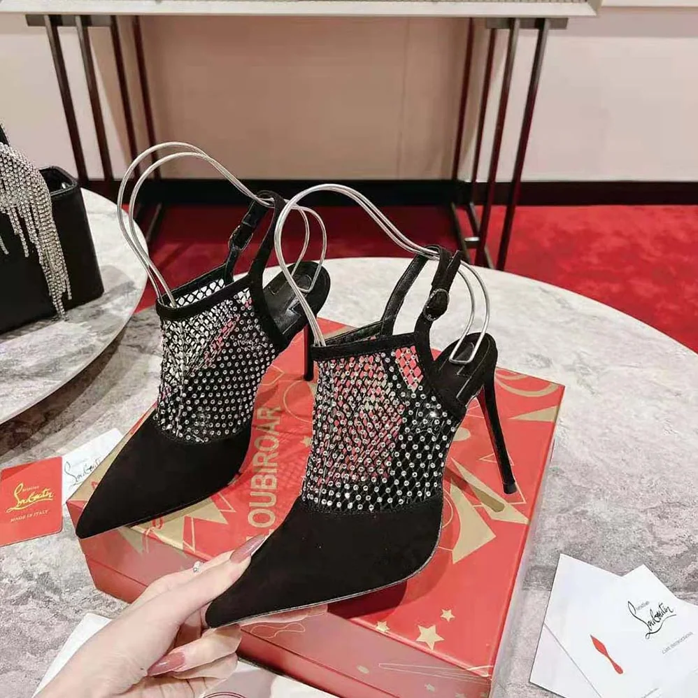 Christian Louboutin Plougesta Pump Strass in 100 mm Heel Height for Women in Black