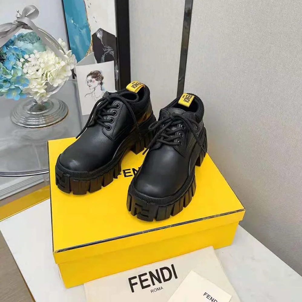 Fendi Force Black Leather Lace for Women in ups Fendi Force Black Leather Lace for Women in ups