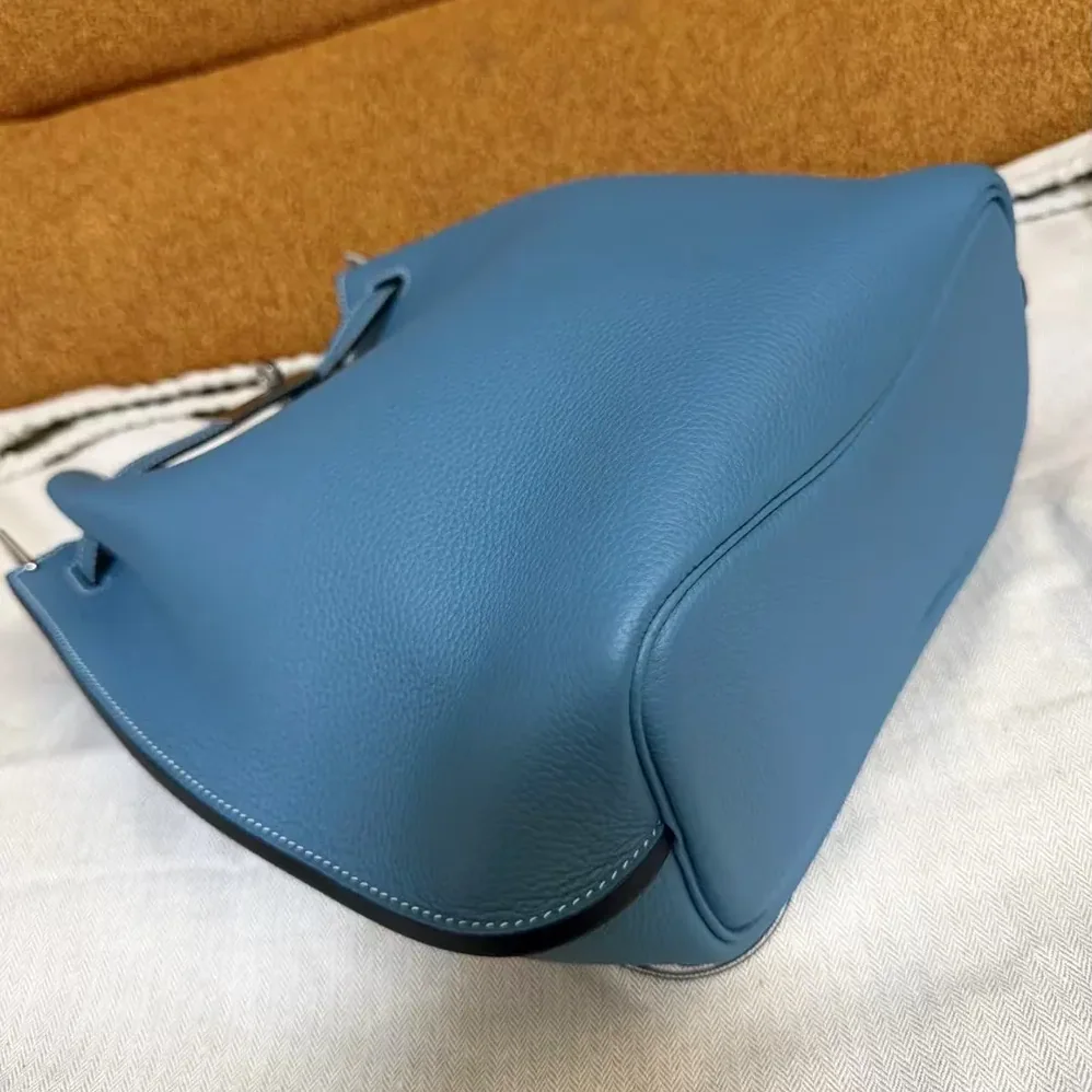 Hermes Togo So Kelly 22 Palladium Hardware for Unisex in Blue