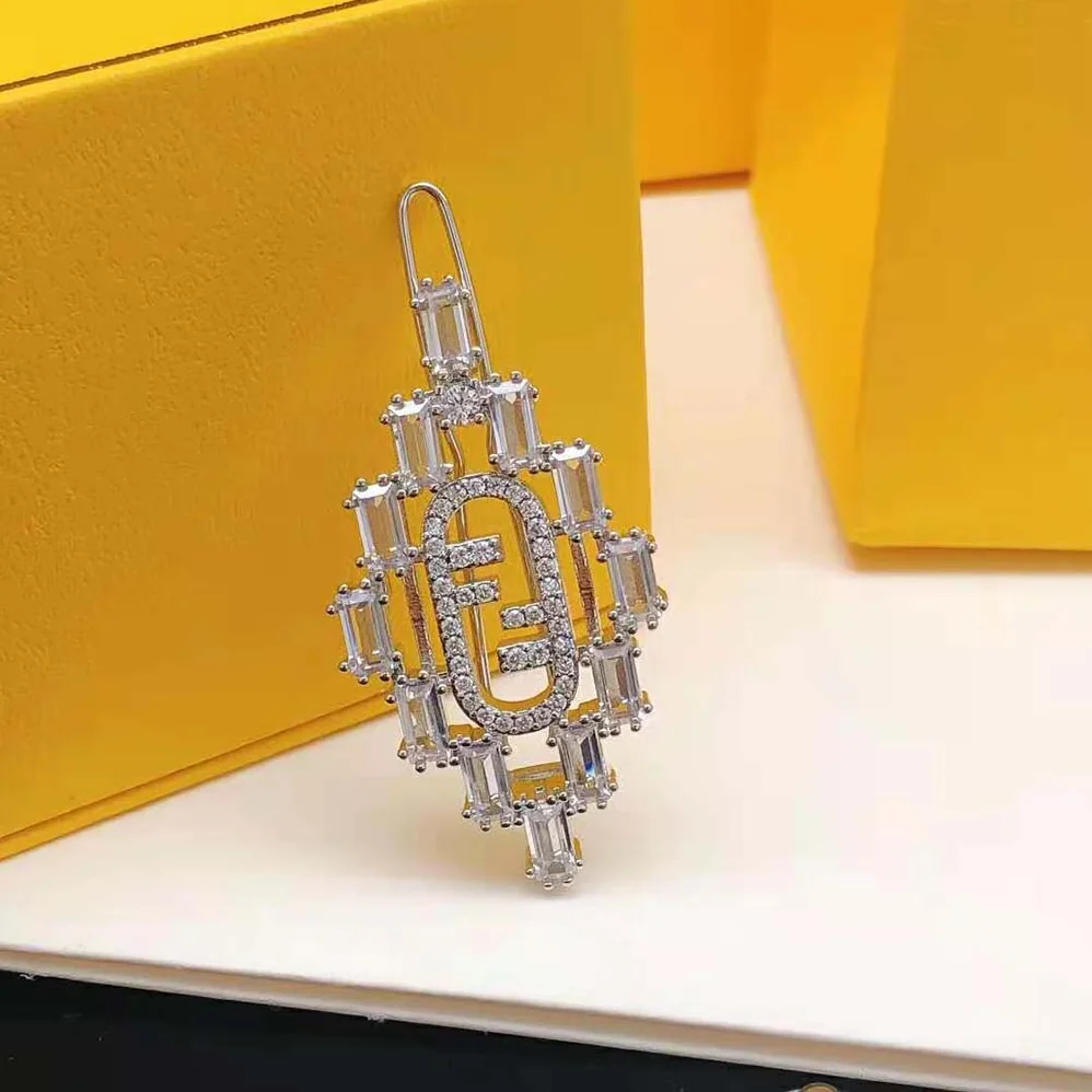 Fendi O'Lock Brooch Silver Coloured for Women