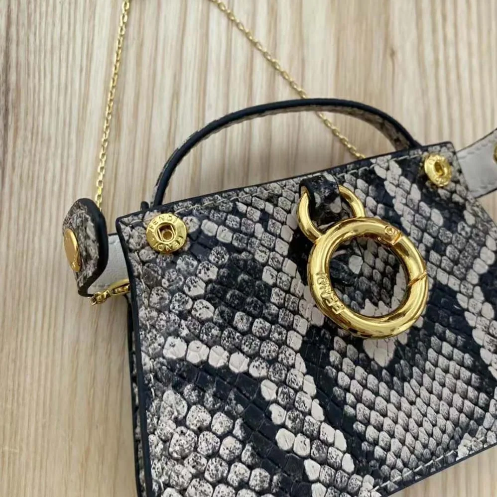 Fendi Nano Peekaboo Charm Brown Python Charm for Women Fendi Nano Peekaboo Charm Brown Python Charm for Women