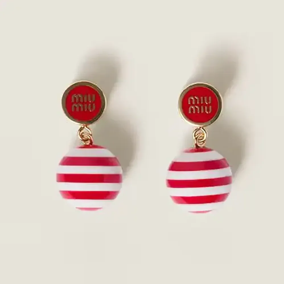 Miu Miu Metal and Pearl Earrings for Women