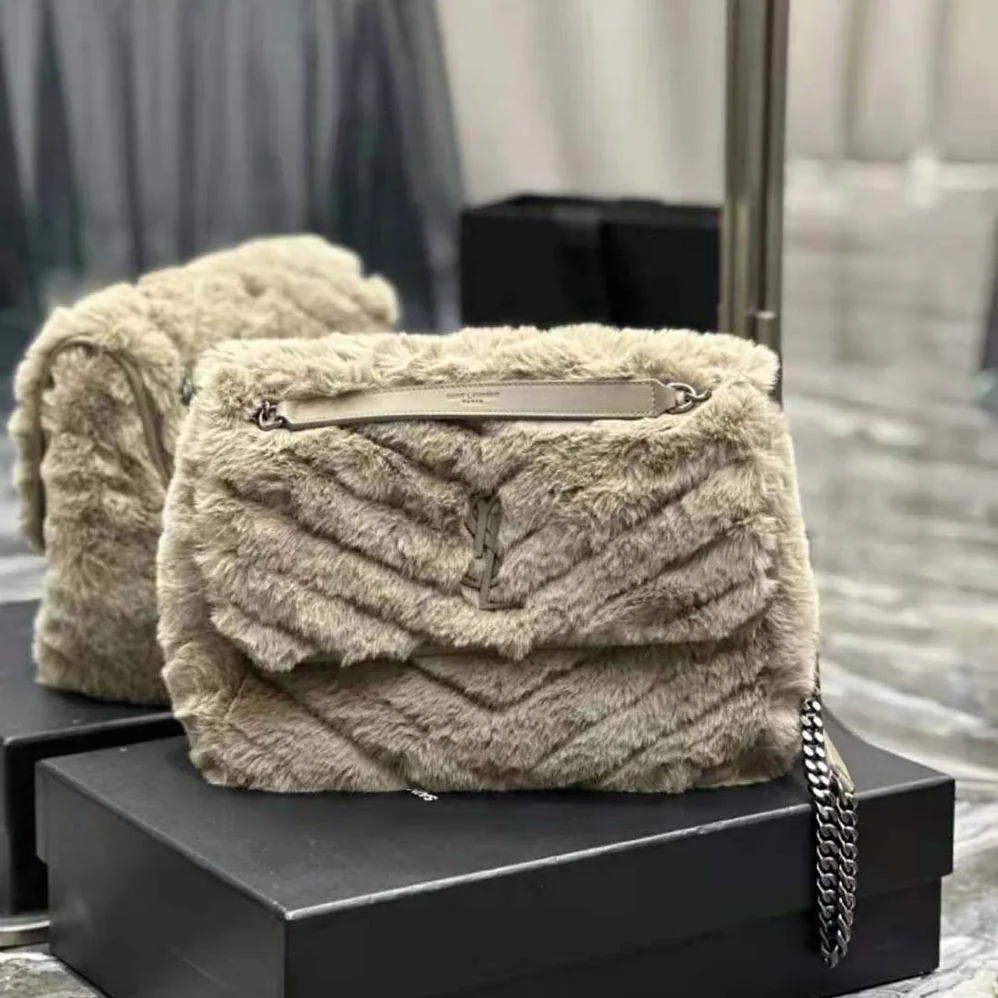Saint Laurent YSL Niki Medium Chain Bag in Shearling for Women Saint Laurent YSL Niki Medium Chain Bag in Shearling for Women
