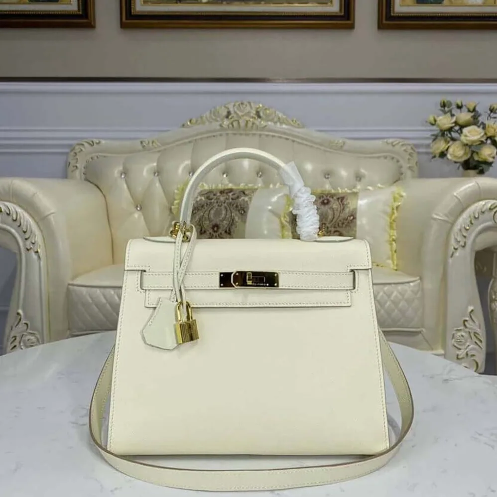 Hermes Kelly Bag 28 Epsom Leather for Women in White